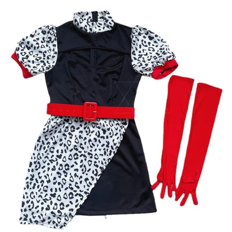 Loween-Disfraz de bruja blanca para adultos, Dr 0, dálmatas, Bla, ropa étnica tradicional para el escenario