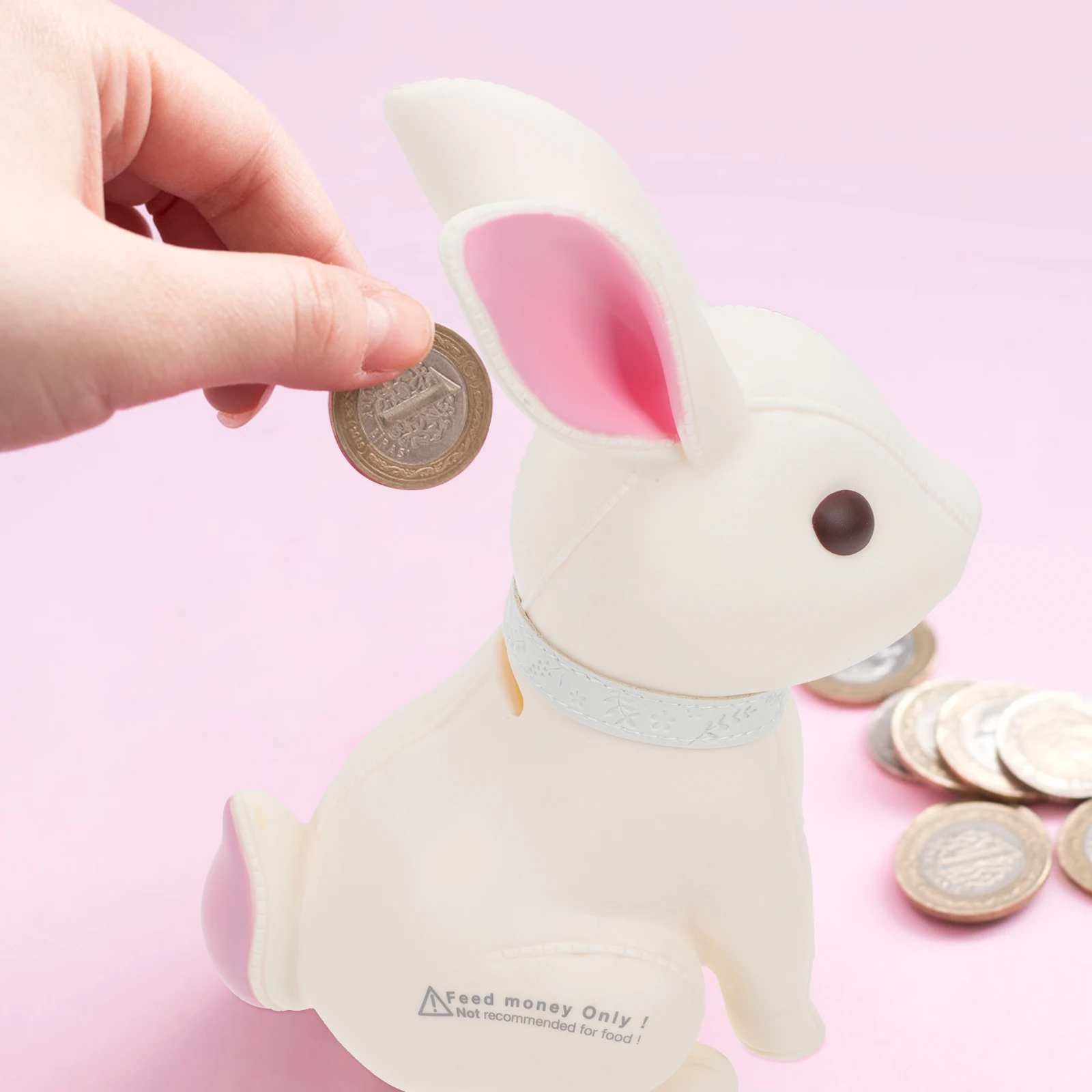 

Cartoon Rabbit Piggy Bank High Grade Material Easy Clean Kids Easter Gift Desktop Decor Money Saving Pot Adorable Animal