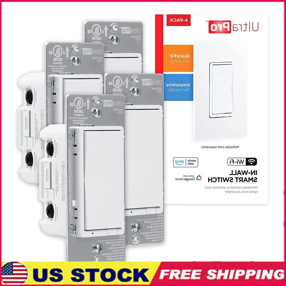 WiFi Smart Light Switch 2.4GHz QuickFit SimpleWire 3 Way Switch Works with Alexa Google Assistant No Hub Required Easy Setup
