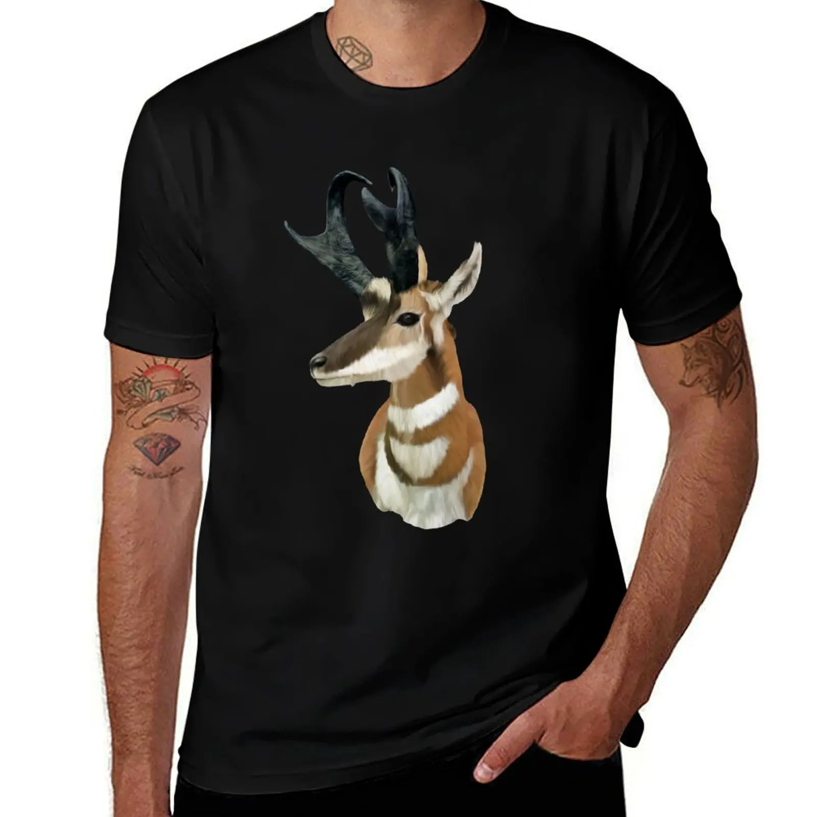 Pronghorn Antelope T-Shirt Sporty Breathable Short Sleeve T-Shirt