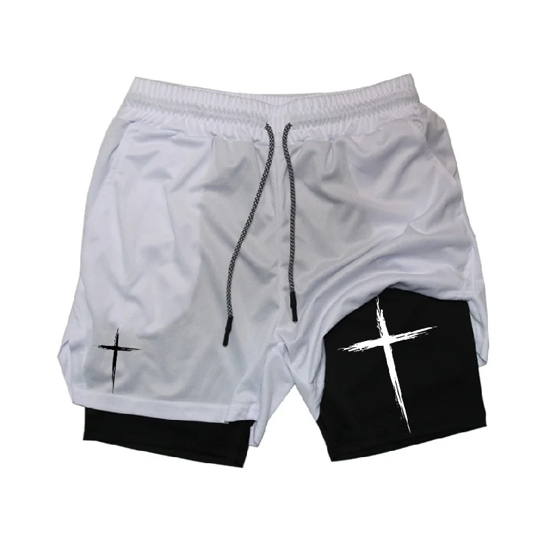 

2026 New Men's Summer Double-Layer One-Piece Sports Pants, Quick-Drying Breathable Outdoor Casual Sport Shorts