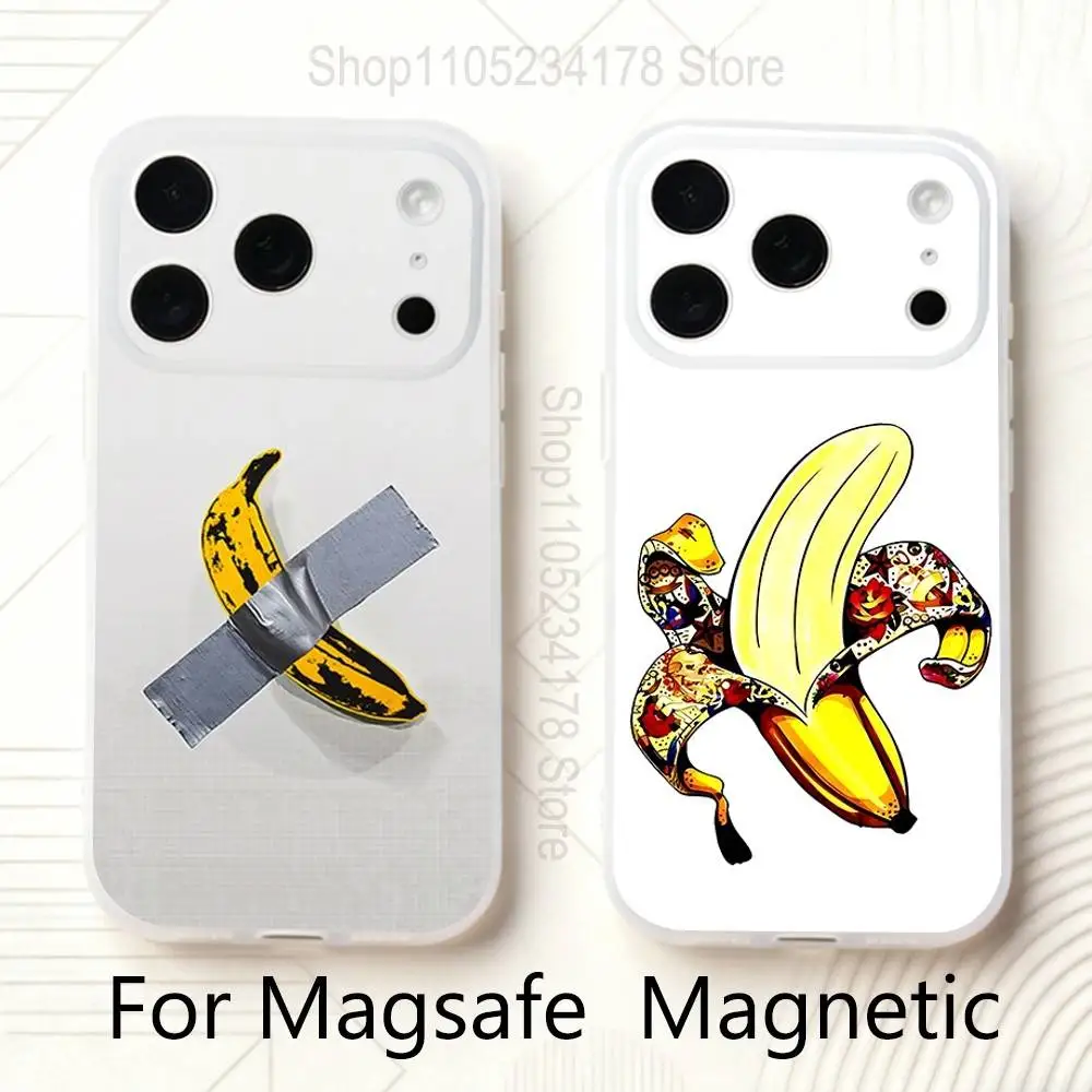 

A-Andy W-Warhol Banana ART Phone Case For iPhone 17,16,15,14,13,12,11 Pro,Max,Plus,Mini,Air,E Magnetic Magsafe Frosted Clear