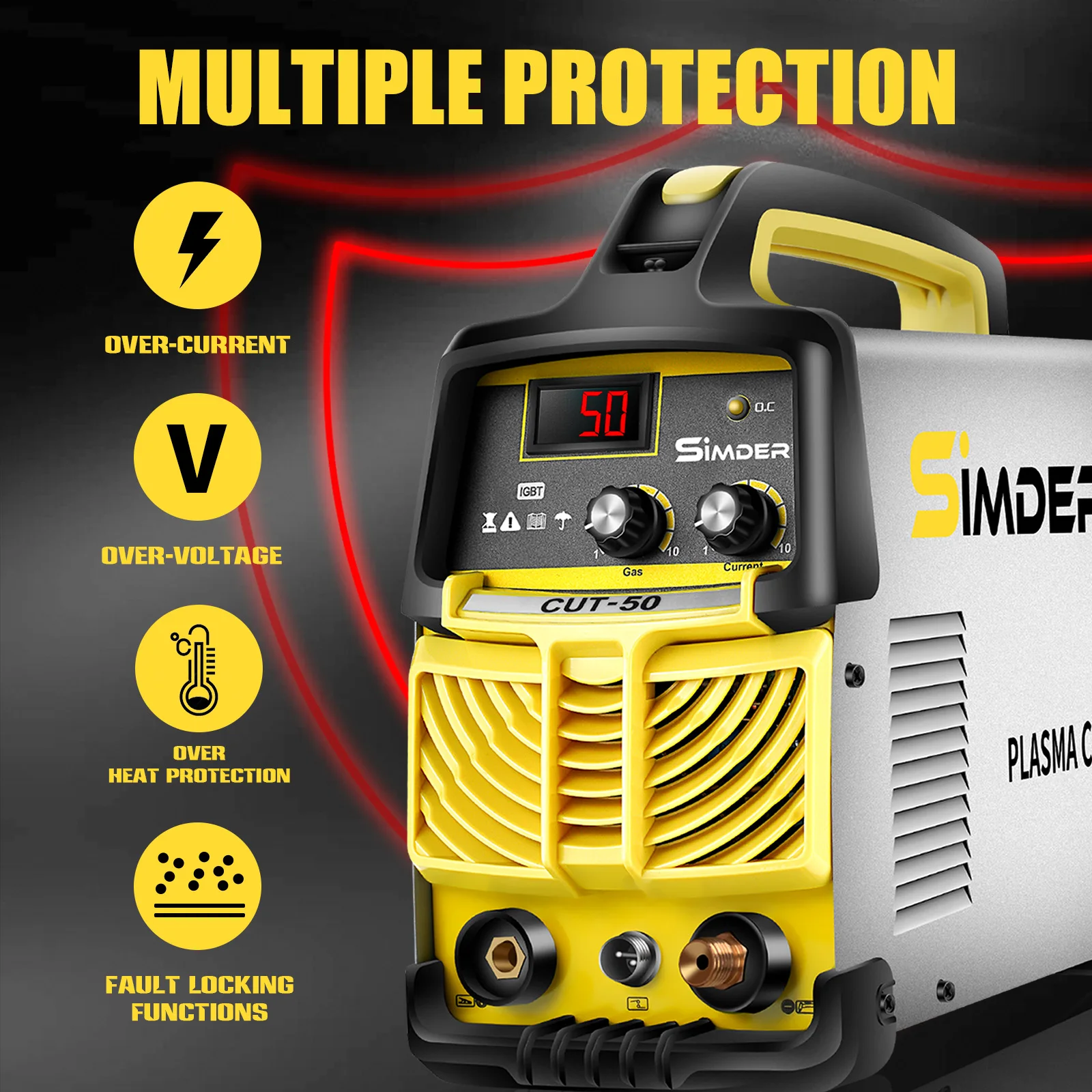 50Amp Plasmasnijder Machine met Dual Voltage 110 V/220 V Non-Pilot Arc 1/2 Inch Clean Cut Plasmasnijapparatuur