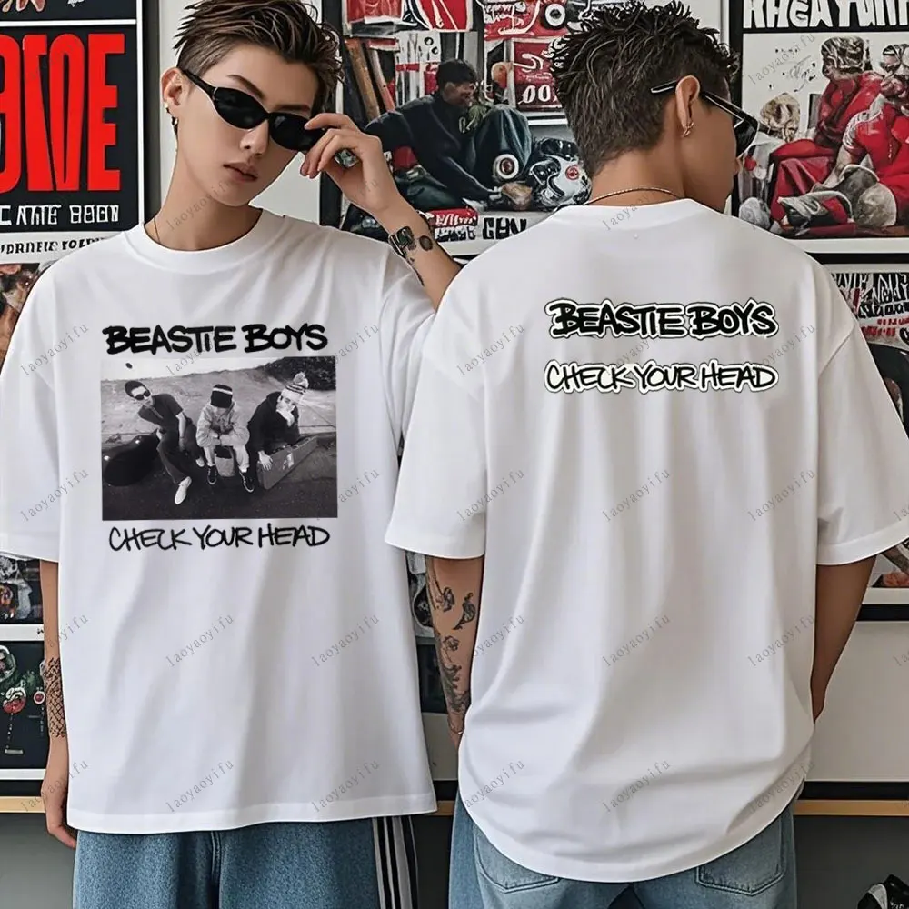 Beastie Boys Tshirt Check Your Head T Shirt American Hip Hop Group Simple Fashion Design Short Sleeve T-Shirt
