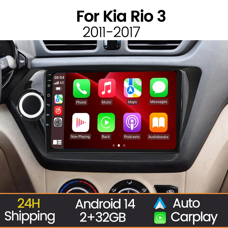 

MEKEDE Android All In One Car Radio Multimedia Video Player for Kia Rio K2 2011-2015 GPS Navigation Carplay Auto SWC BT WIFI