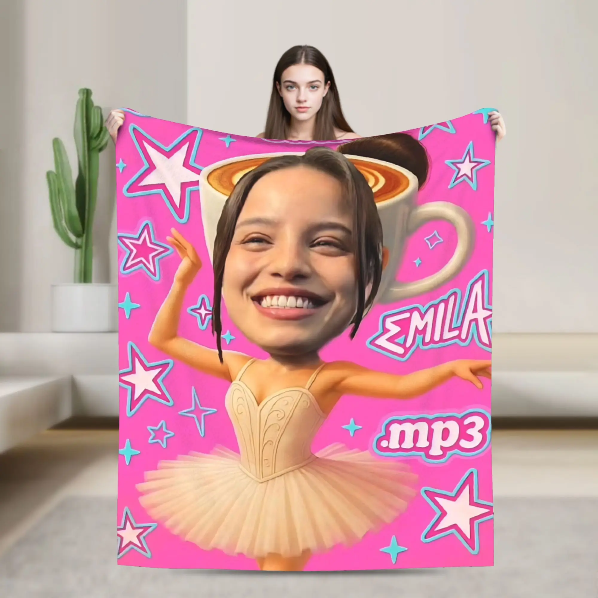Singer Emilia Mernes MP3 Tour Super Warm Blanket  Aesthetic Living Room Flannel Bedspread Sofa Bed Cover