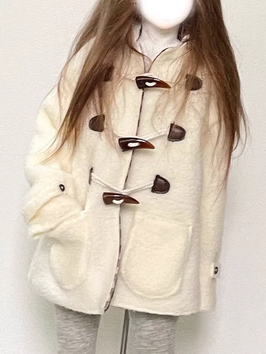 

Blythe ob24 1/6/BJD 1/4BJD Doll Clothes Polar fleece cow horn button jacket, high neck undershirt, leggings, ribbed leg covers