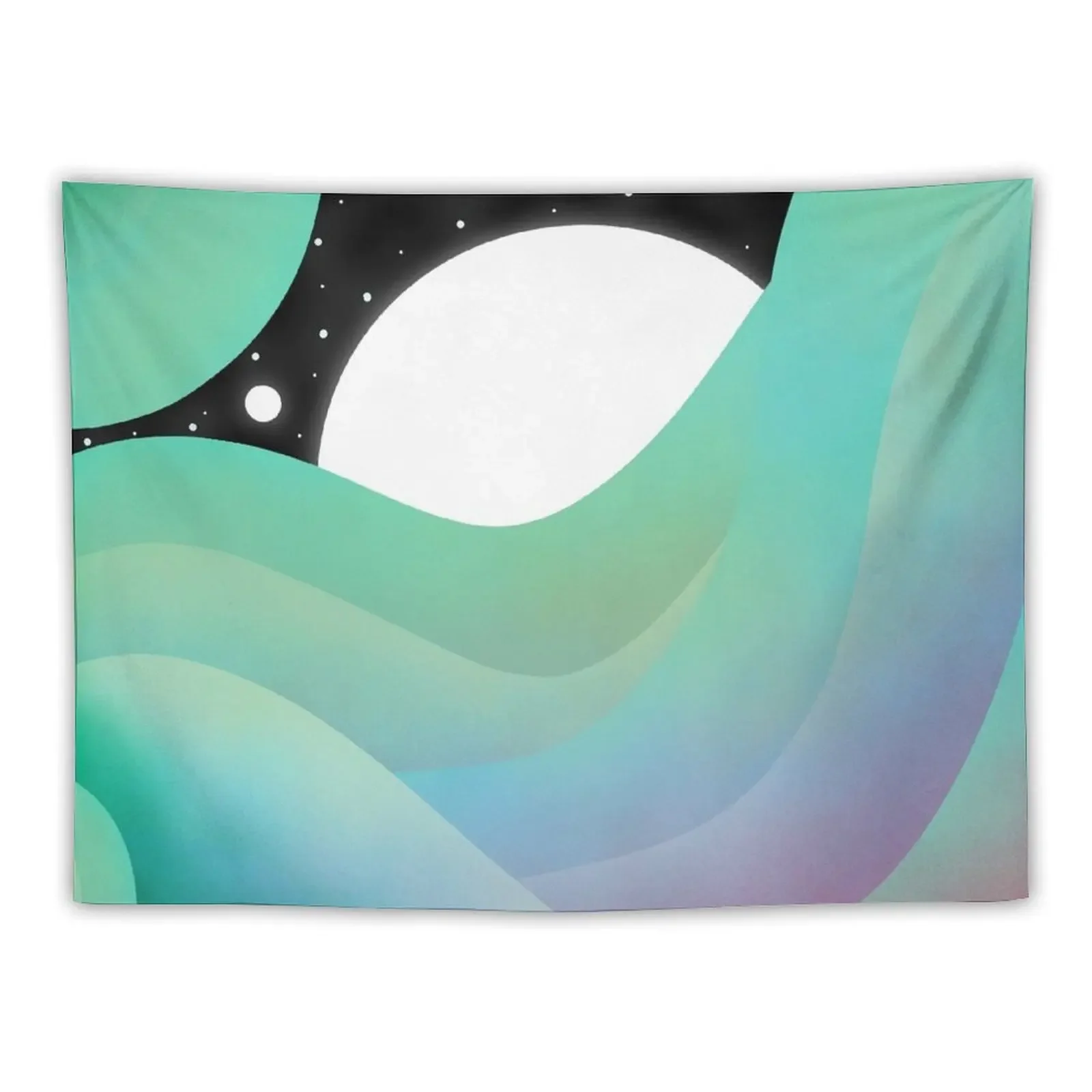 

The round waves of the night Tapestry Carpet On The Wall Art Mural Room Aesthetic Decor Tapestry