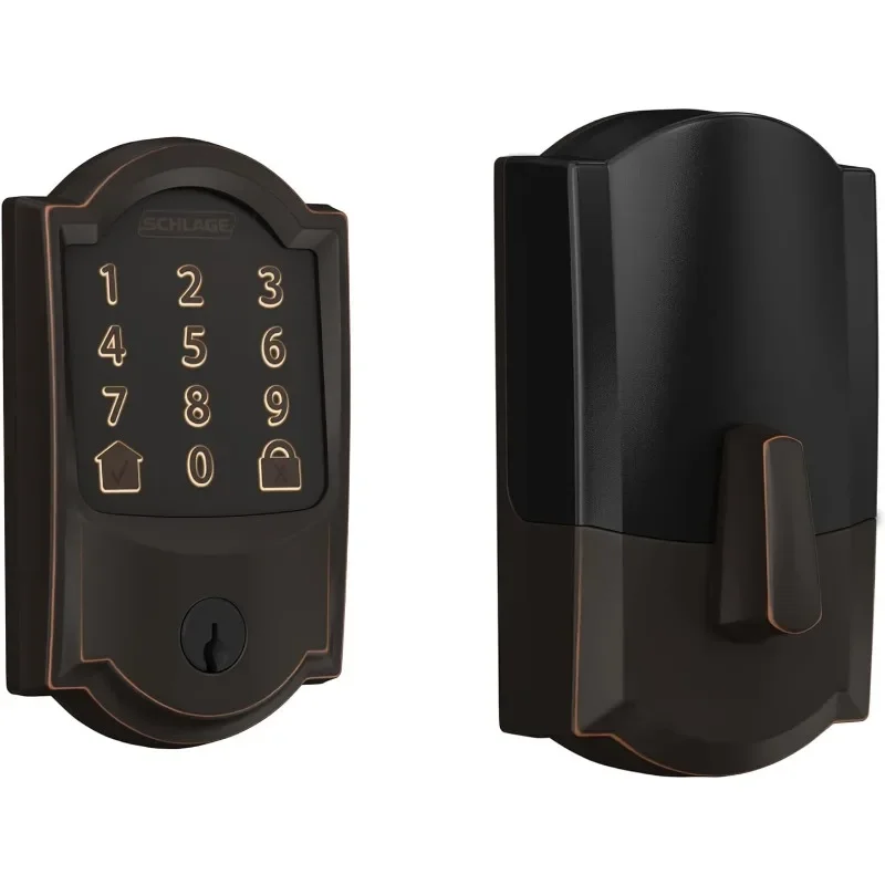 Encode Smart Wi-Fi Deadbolt with Camelot Trim in Aged Bronze