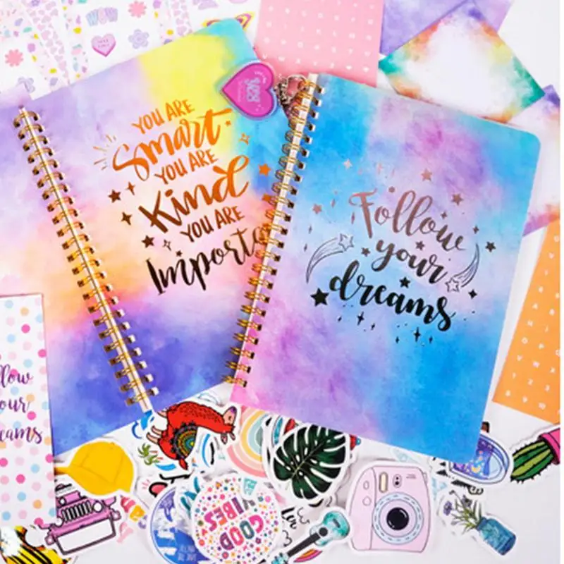 مجموعة مذكرات للفتيات مجموعة مذكرات القصاصات الكرتونية لوازم المجلات الفنية لوازم المذكرات المحمولة لتجربة السفر الأكاديمية