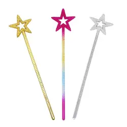 1pc Magic Wand For Kids Golden Silver Star Wand Fairy Princess Angel Wand Sticks For Girls Costume Birthday Party Wedding