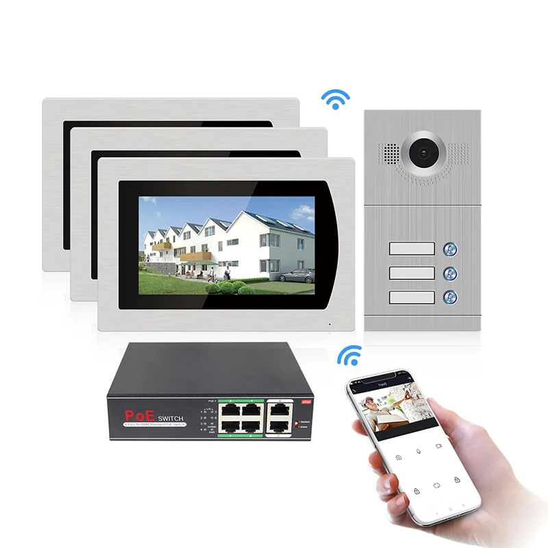 Jeatone-intercomunicador Tuya para puerta, sistema de Control de acceso WiFi inalámbrico, 7 pulgadas, timbre inteligente para el hogar
