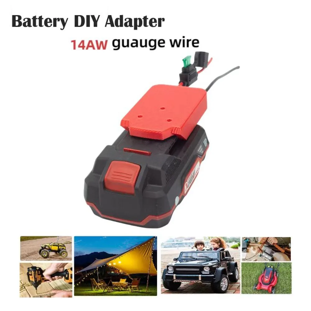 Electric Wheel Adapter for Parkside x20v Battery w/fuse Holder And Switch Terminal Block 14AWG Wire For Remote Control Car Toy