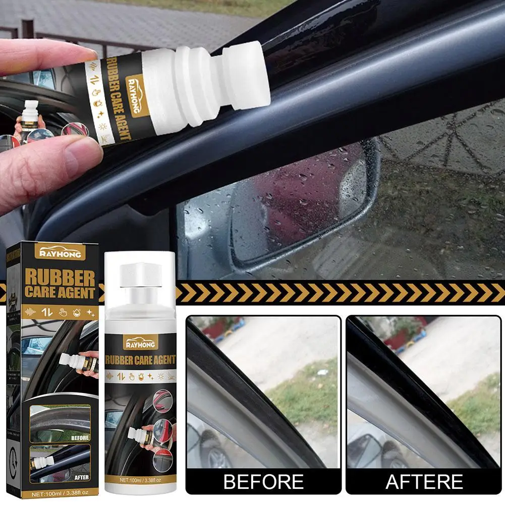 100ml Car Rubber Curing Agent Rubber Renovator Care Spray Auto Liquid Wax Polishing Agent Care Agent Car Cleaner For Vehicl H8P1