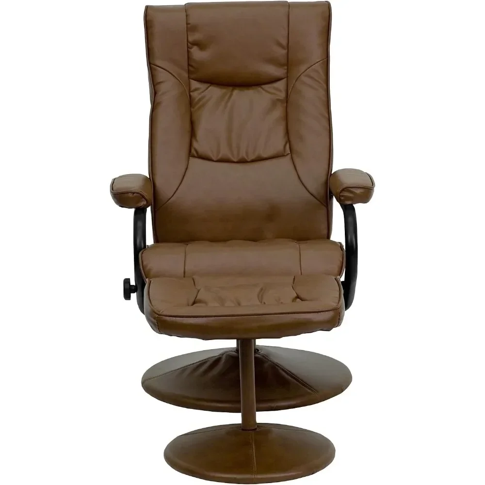 Flash Furniture Rachel Contemporary Multi-Position Recliner and Ottoman with Wrapped Base in Palimino LeatherSoft   floor chair