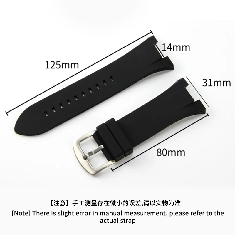 Men's Waterproof Sports Silicone Watch Bands for Armani  Ax1803 1802 1050 31x14mm Durable Concave Interface  Watch Strap