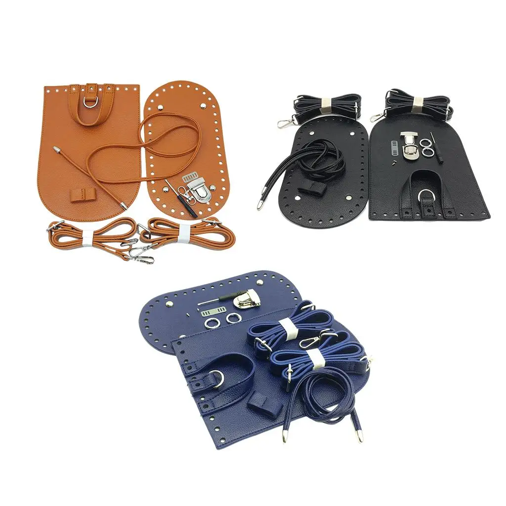 

7Pcs/Set Leather Knitting Crochet Bag Bottom Pad Bag Buckle Bag Making Parts