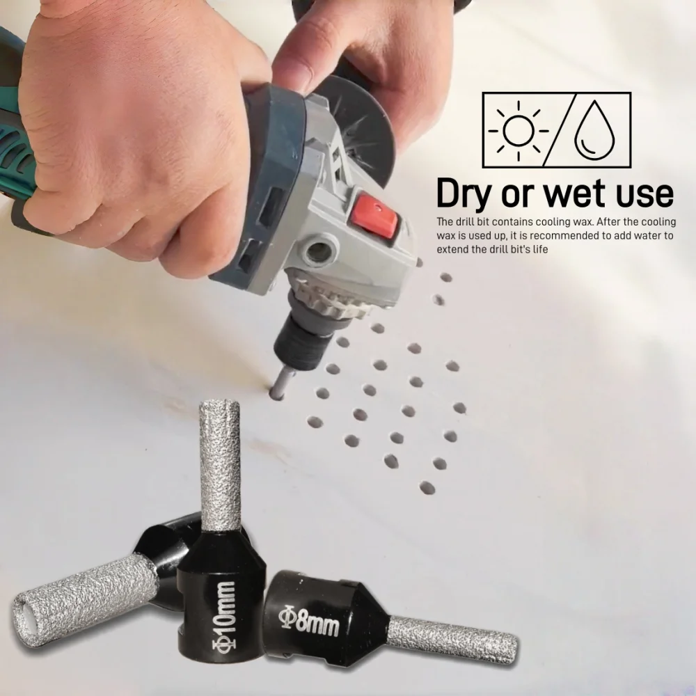 Diamond M14 Thread Grinding Hole Opener Saw Cut Stone Drilling Crown Core Drill Bit Dry Porcelain Tile Granite Masonry Marble