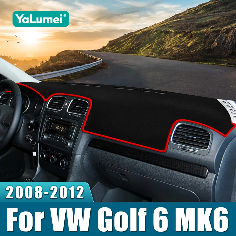Für Volkswagen VW Golf 6 MK6 2008 2009 2010 2011 2012 Armaturenbrett-Abdeckung gegen Lichtreflexion, Rutschfeste Matte, Instrumententafel-Antirutsch-Teppich