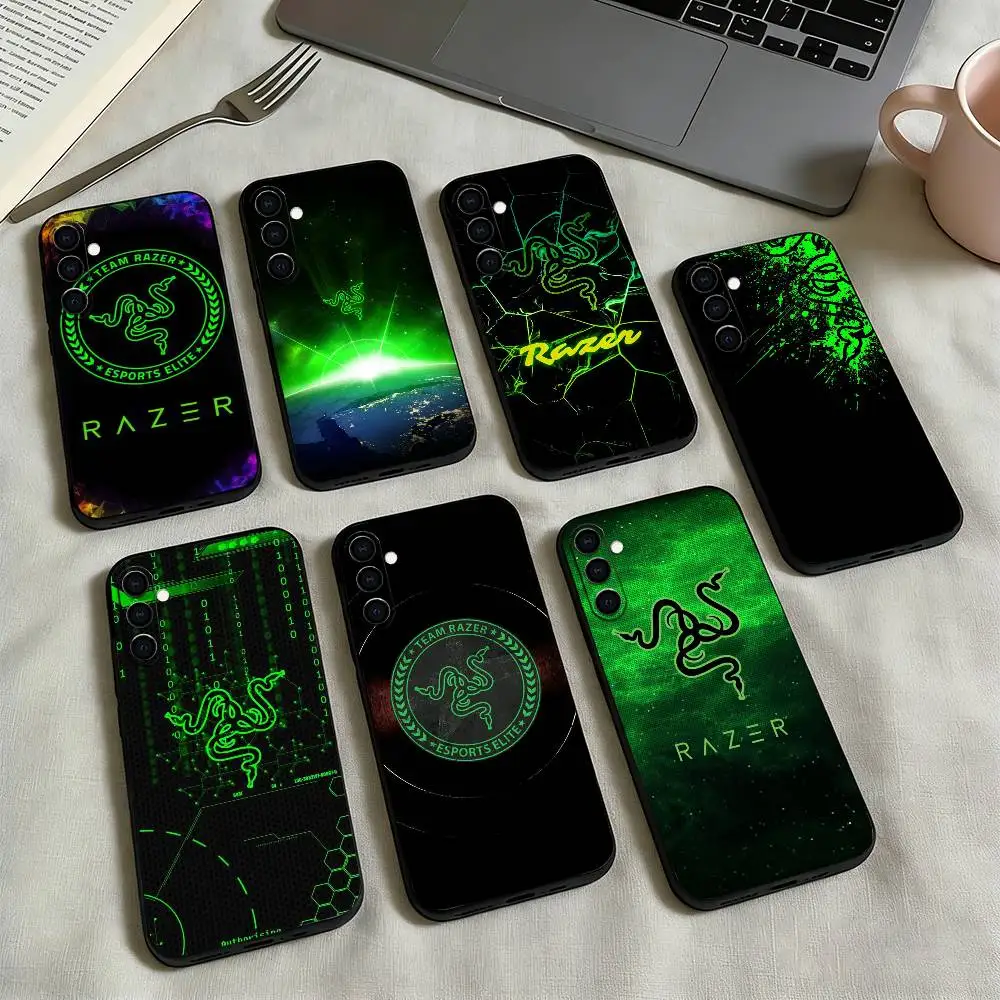 RAZER-r Logo Game Snake Cartoon Phone Case For Samsung Galaxy A73,A72,A71,A70,A53,A52,A51,Others Soft Black Cover