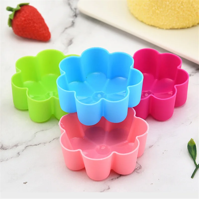 Moldes de silicona con forma de flor para hornear, herramientas creativas para Tartas, pudín, gelatina y postres