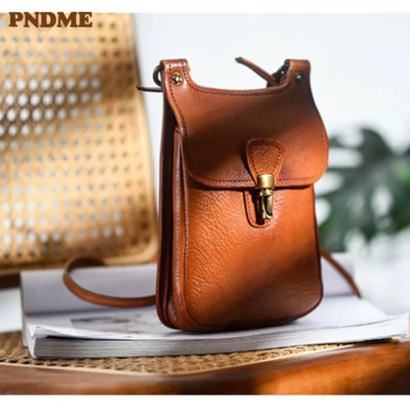 Luxury natural genuine leather ladies mini messenger bag fashion weekend daily real cowhide women's small phone shoulder bag