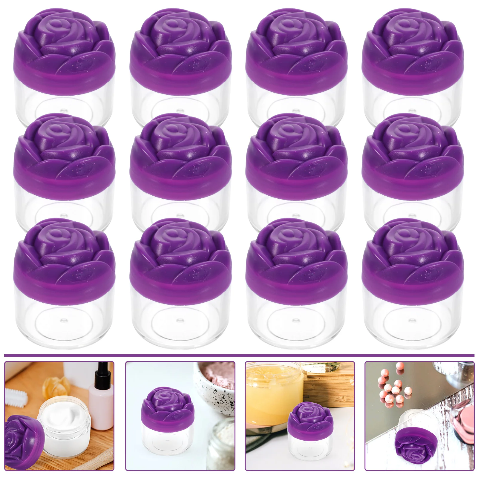 12 Pcs Bottled Powder Container Cream Jar Travel Jars with Cover Lotion Bottles Skincare Containers Plastic Empty