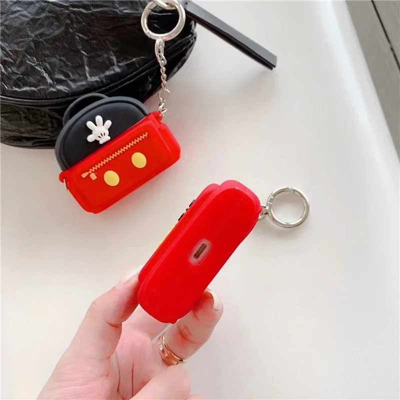 Disney Mickey Mouse Anime Case for Airpods 1 2 3 Pro 2 Protective Cover Apple Headset Cartoon Cute Box Silicone Keychain Case