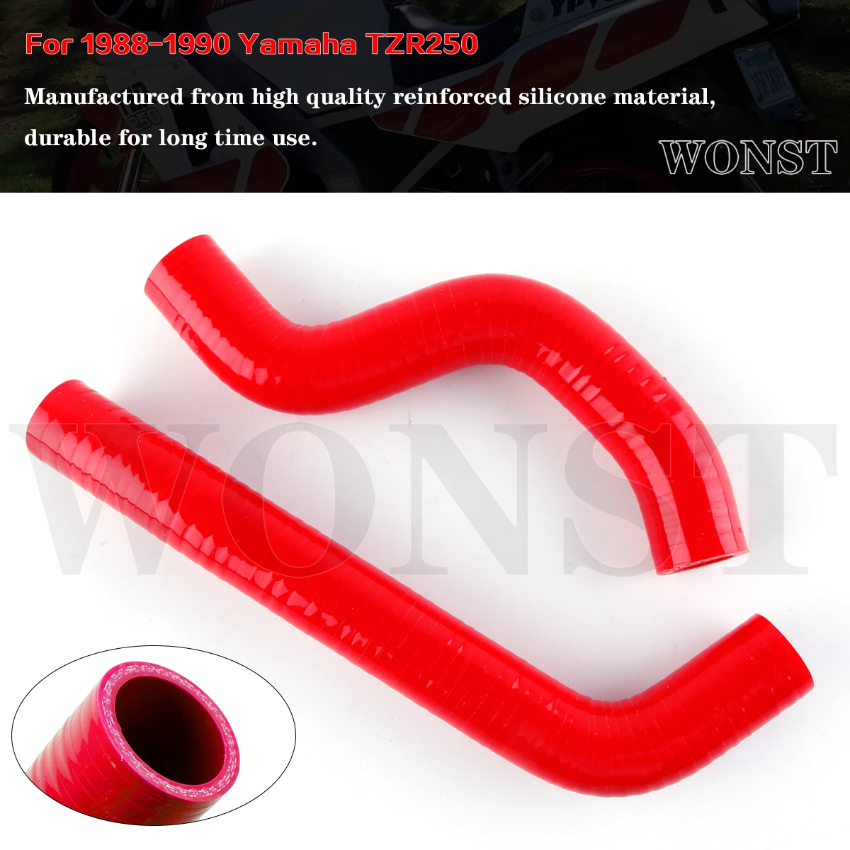

For 1988 1989 1990 Yamaha TZR 250 TRZ250 3MA Motorcycle Silicone Radiator Coolant Tube Pipe Hose Kit