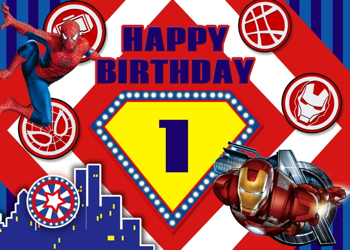 Superhero Photo Background Boy Birthday Party Super City Cospaly Photography Cake Table Decoration Studio Booth Props