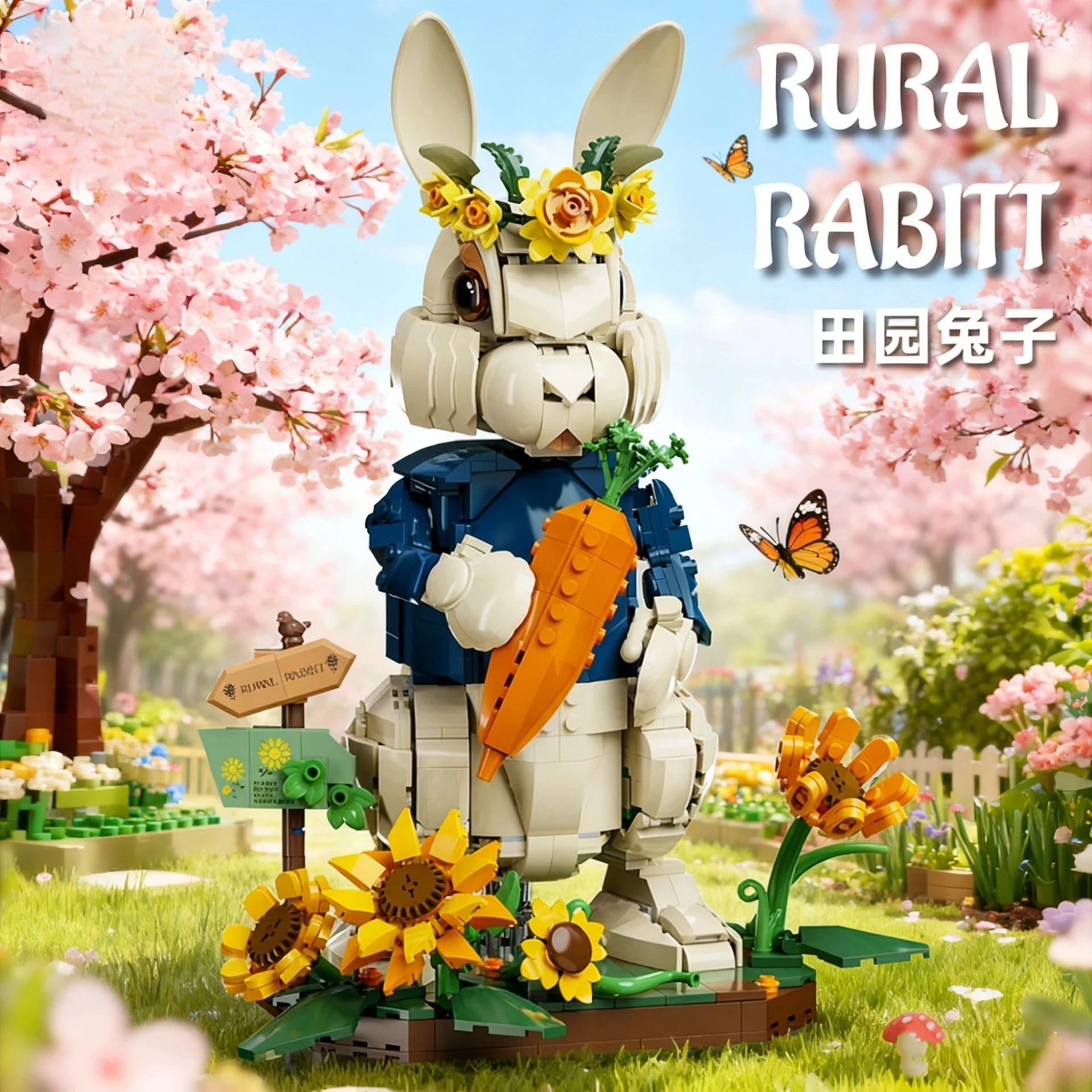 

Carrot Rabbit Building Blocks Kit Animal Series Model DIY Educational Assembly Toy Ornament Kid Birthday Gift DK7071