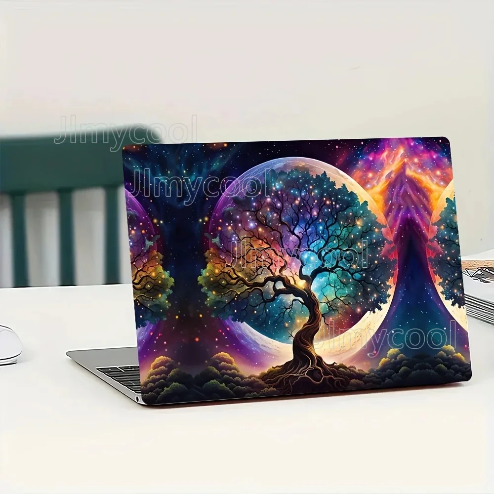 2 Piece Cosmic Tree and Star Moon Laptop Sticker  High Quality Protective Film Suitable for All Notebooks DIY