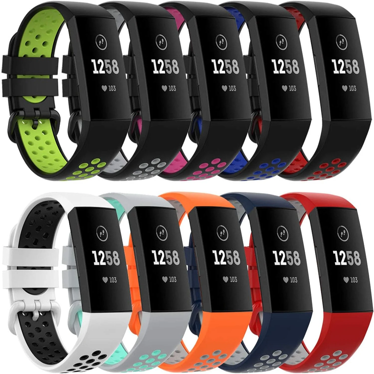 Soft, Comfortable, and Breathable Premium Silicone Sport Band - Durable Option for Men, Women - Replacement Band for Charge 4, 3