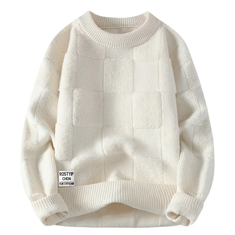 New Men's Pullover Knitted Sweater Autumn and Winter Crew Neck Men's Warm Pullover Sweater