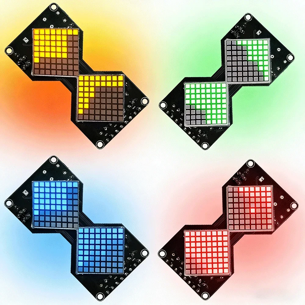 

LED Dot Matrix Electronic Hourglass DIY Kit DC 5V Gravity-Sensing Timer Micro USB Soldering Practice Components