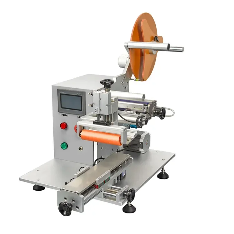 Small Automatic Flat Plane Top Labeling Machine Tabletop Canning Glass Jar Flat Cover Surface Label Applicator Labeling Machine