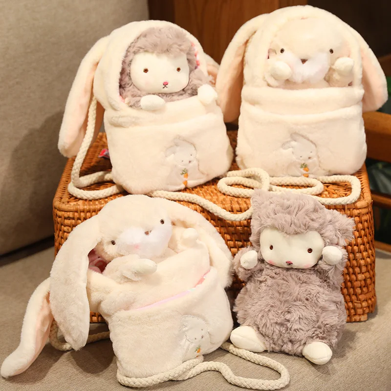 

Creative 23cm Lamb Dolls Plush Knapsack Rabbit Crossbody Bags Soft Stuffed Animals Funny Toys Kawaii Home Decor for Girls Gifts