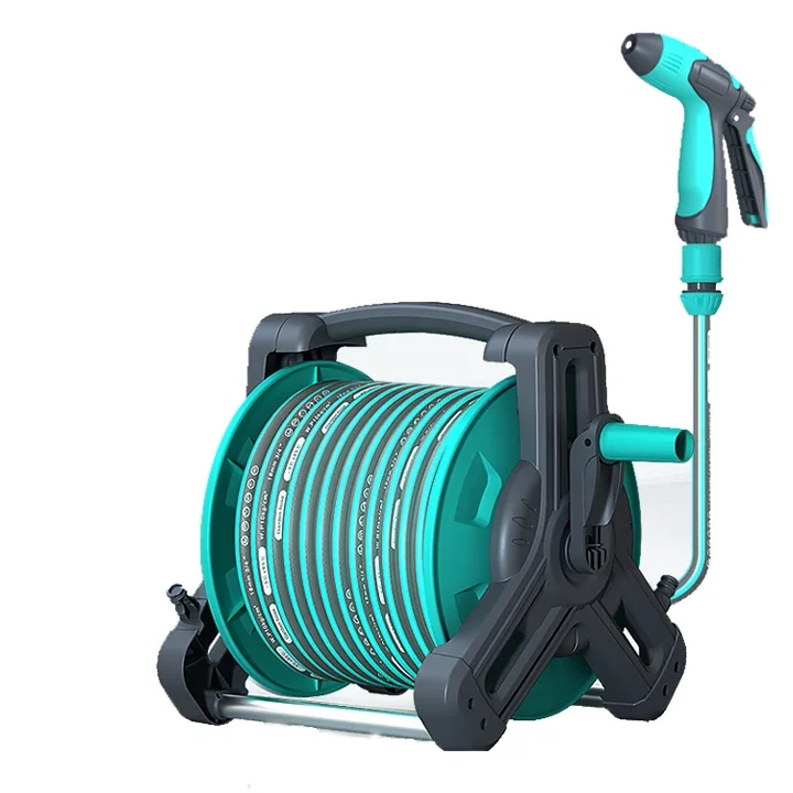 

Water Hose Reel 10m 15m 20m 25m 30m 40m Blue Retractable Car Portable Wall Mount Reel Replaceable With Different Water Guns