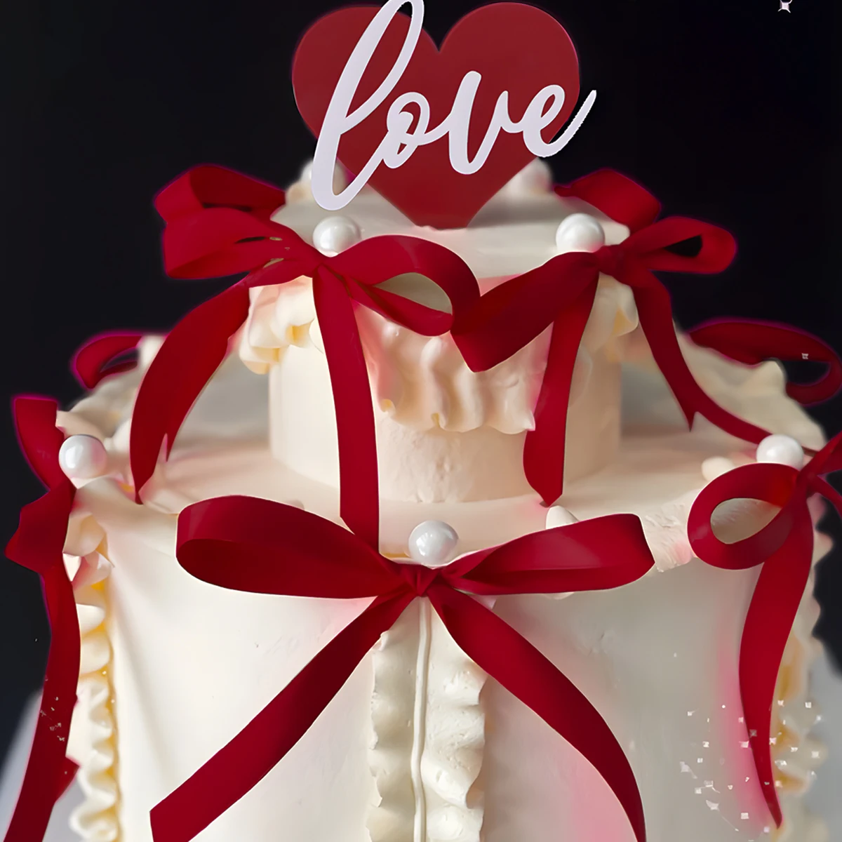 Cinta de lazo rojo y rosa para decoración de tartas, postres, decoración del hogar, decoración de fiesta de cumpleaños, decoración romántica para eventos nocturnos del Día de San Valentín para niños