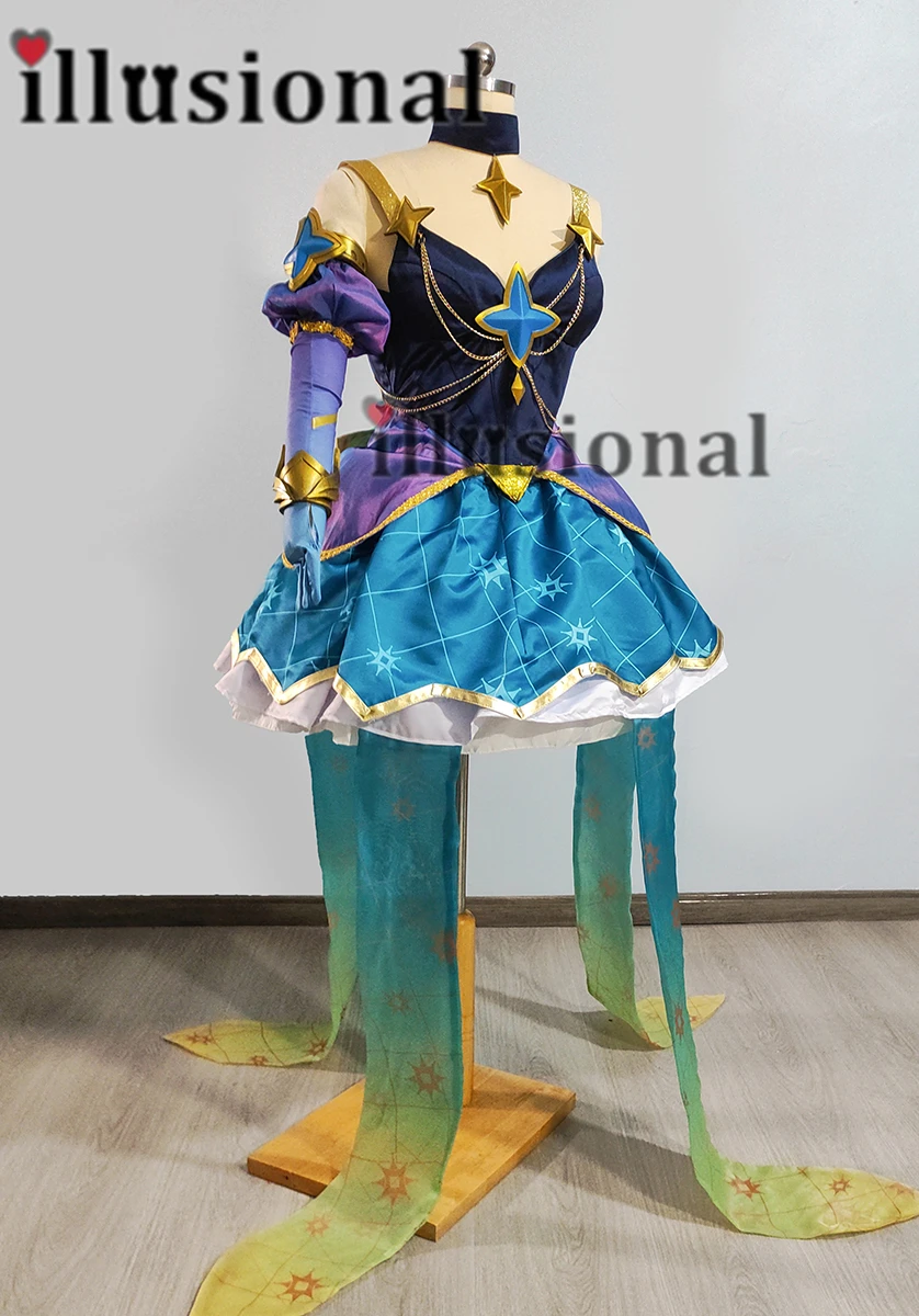 

illusional Custom size/made Game LOL Star Guardian Prestige Syndra Cosplay Costume syndra prestige dress Halloween Costumes wome