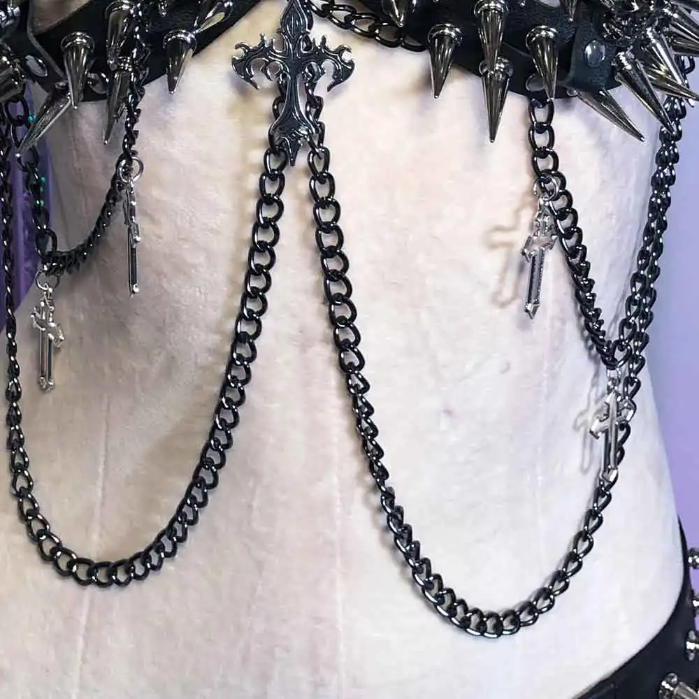 Y2K TOPS Punk Rock Fatto a mano Goth Skull Eco Gothic Tank E-Girls Grunge Fai da te Harajuku anni '90 Cross Club Wear Kawaii Emo Teen