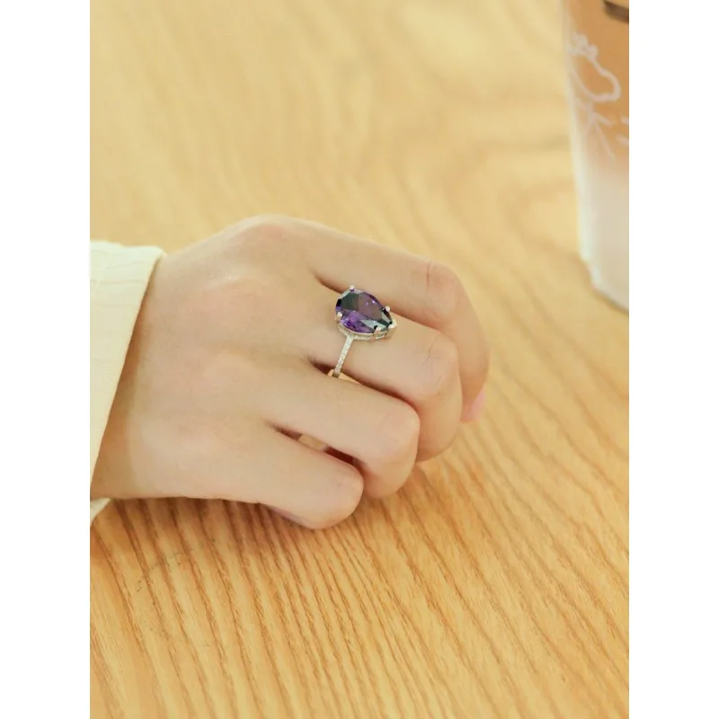 S925 فضة أزياء جمشت خاتم الماس، تصميم بسيط للمرأة خاتم أنيق