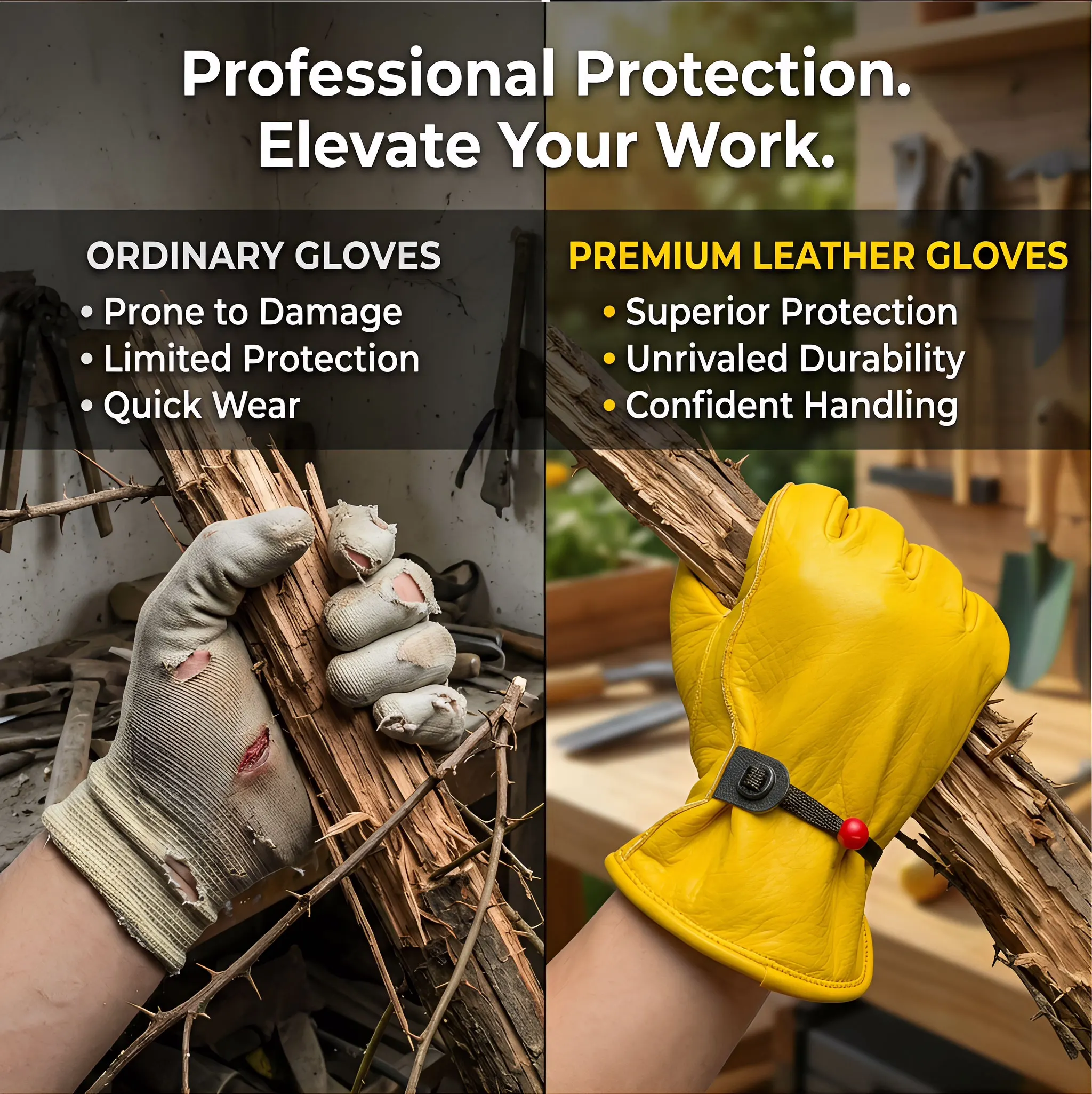 Anti-Scalding Cowhide Gloves for Welders Wear-Resistant & Anti-Stabbing Labor Gloves for Construction Site Repair And Insulation