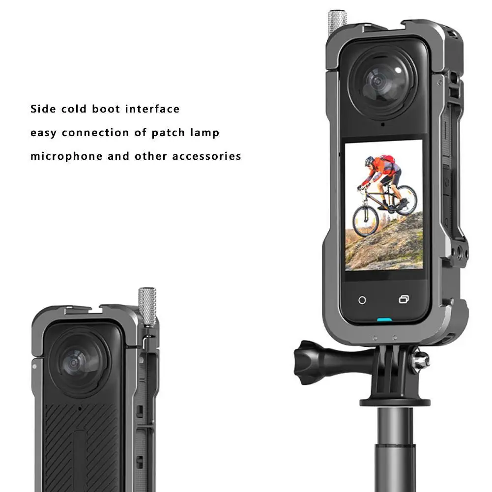 

Металлическая рамка для Insta360 X4 защитный чехол для кроличьей клетки с холодным башмаком для Insta 360 X4 рама расширения экшн-камеры