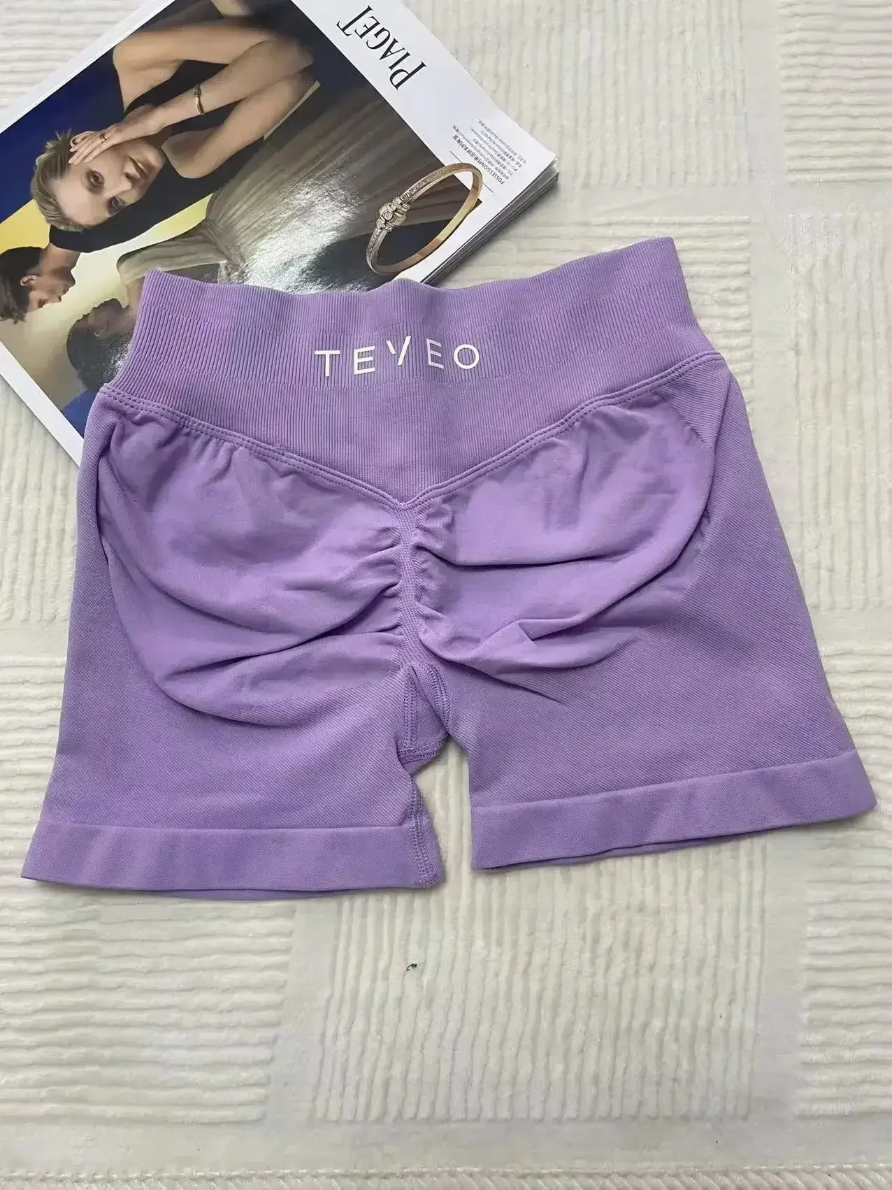 TEVEO قصيرة دي اليوغا فام قابلة للتمديد تنفس Pêche Hanche Hanche اللياقة البدنية قصيرة دي كورس Hanche هوت تمتد Maces De Sueur
