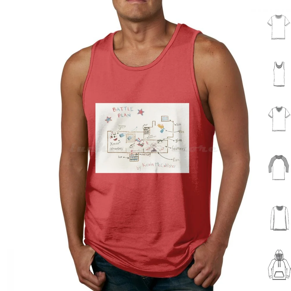 Kevin's Battle Plan Tank Tops Print Cotton Buzz Kevin Home Girlfriend Ugly Sweater Knit Christmas Love Funny Trees