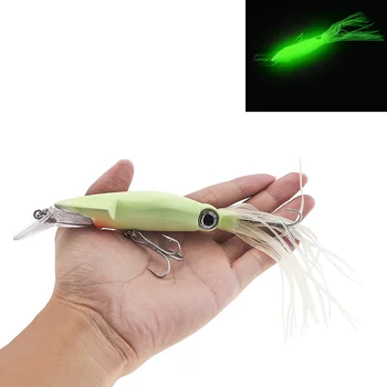 1PCS Levensechte Octopus Vissen Lokken Met Dreg En Jigs Peche 14cm 39G Lichtgevende Inktvis Jigs kunstaas Voor Vissen Zee