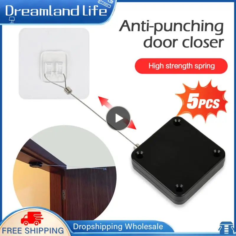 Automatic Sensor Door Closer Punch-free Adjustable Surface Door Stopper Automatically Close Door Bracket Closer Home Improvement