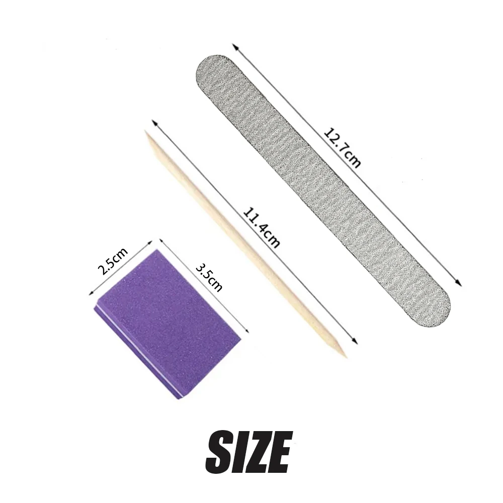 Kit de manucure professionnel, 200 ensemble/étui, lime à ongles, bloc tampon, bâton en bois, ensemble de manucure