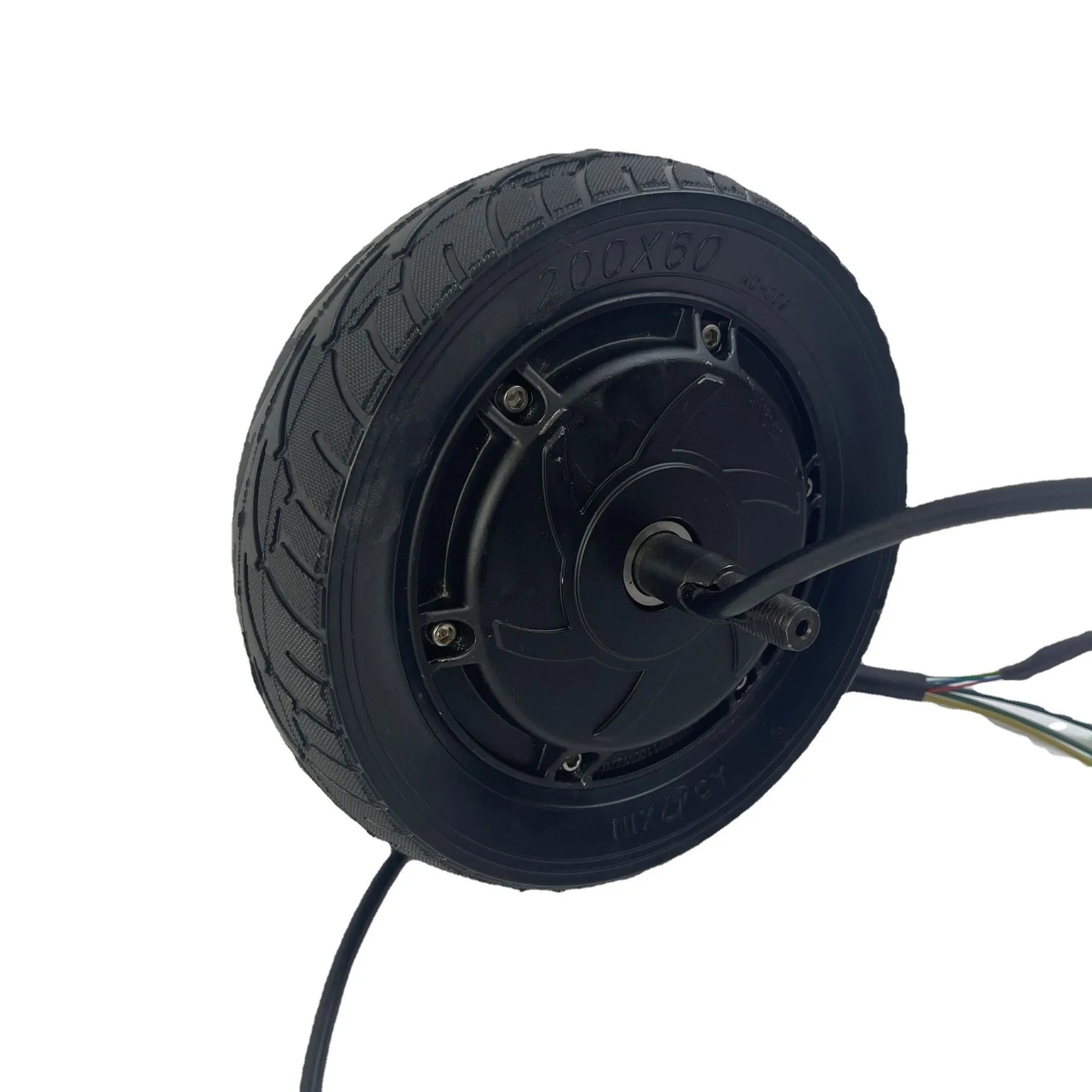 8 inch 1200W wide tire drum brake hub motor high power electric scooter motor air free solid tire motor